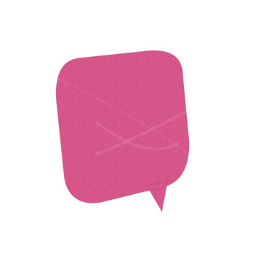 Pink speech bubble icon for chat and messaging communication