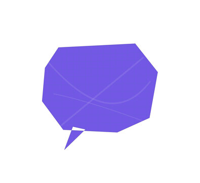 Purple speech bubble icon with a simple flat design style for digital communication