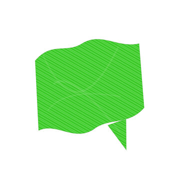 Simple green speech bubble icon for chat and communication messages