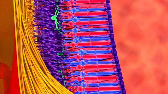Visual and nonvisual retinal portions showing the ora serrata and the ciliary and iridial regions.