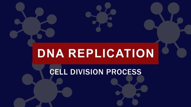 Dna replication and cell division process animation: scientific biological concept for medical education and research presentations