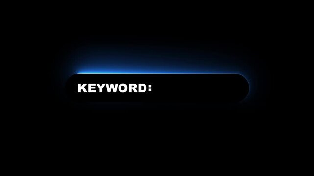 Keywords optimization concept on the transparent background. Targeting, and advertising idea. 4k video animation.4k motion graphics video