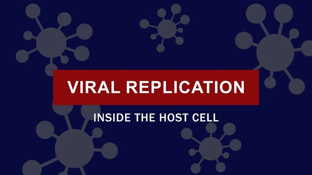 Viral replication inside the host cell: scientific animation of pathogen infection and biological reproduction process