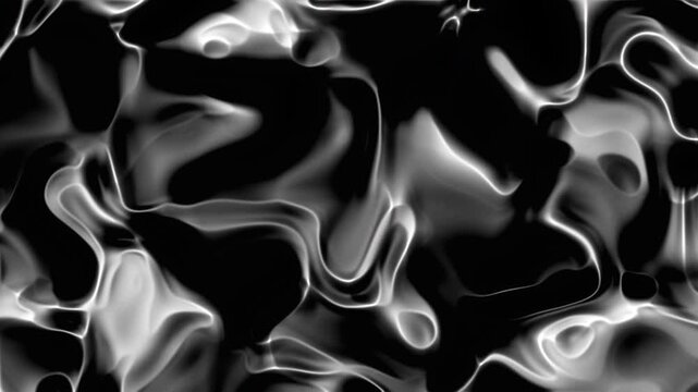 Abstract Black and White Flowing Liquid Motion Background.
