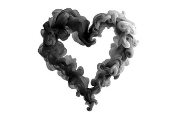 Obraz premium Soft black and gray smoke heart shape