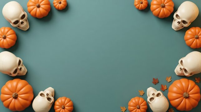 Skulls arranged in a decorative pattern