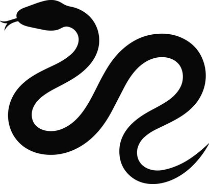 Slithering Snake Serpent Reptile Wildlife Silhouette Icon