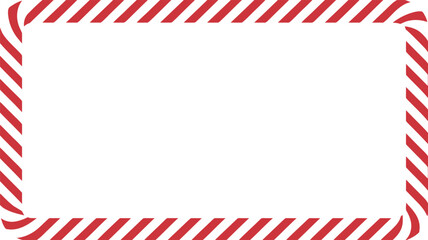 Obraz premium A rectangular frame with rounded corners featuring a red and white diagonal striped pattern on a white background.