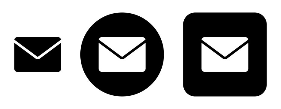 Email, envelope, mail and message icons for websites, mobile apps, dashboards, software interfaces and digital communication designs.