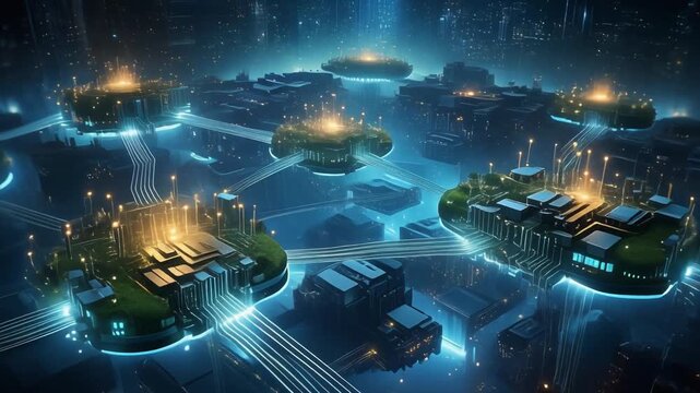 Futuristic Digital Network, AI Data Center, Global Connectivity, Abstract Technology