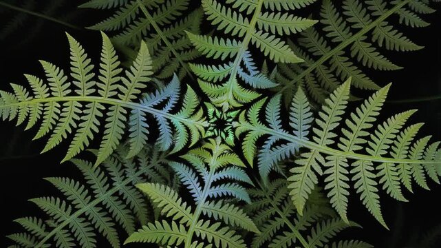 Symmetrical Fern Fronds Pattern