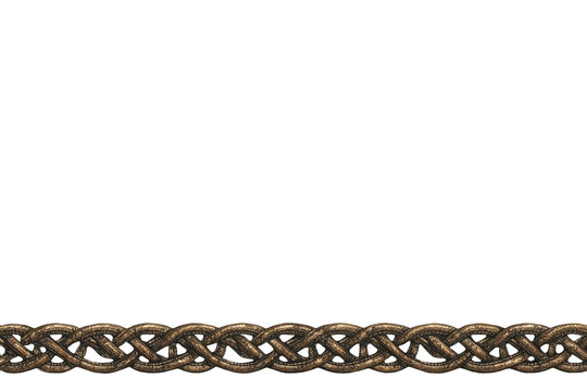 Narrow bronze braided cord border