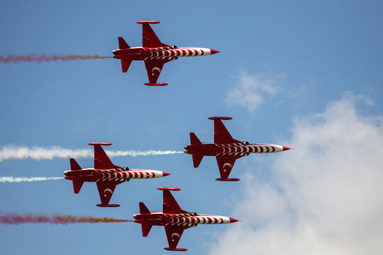 Turkish Stars aerobatic team at BIAS 2026 airshow.