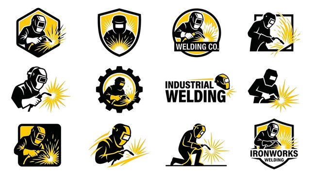 Set of welding logo icons and emblems