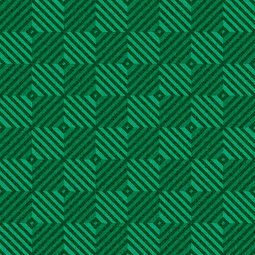 emerald green geometric seamless pattern vector with 3d optical illusion diamond squares and diagonal stripes on textured background abstract optical art tileable texture ideal for modern fashion appa