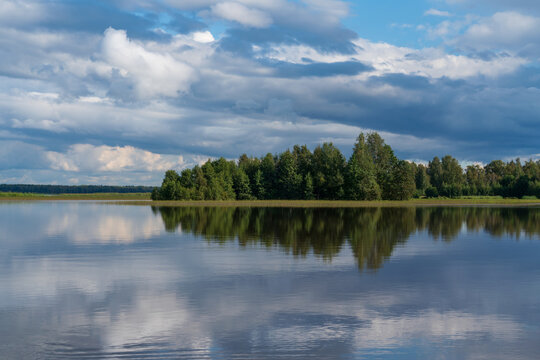 Lake Sestroretsky Razliv is a reservoir created during the reign of Peter the Great by damming the Sestra River and the Chernaya River, Sestroretsk, Kurortny District, Saint Petersburg, Russia