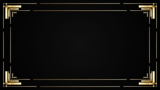 Elegant Art Deco Gold Frame Border Motion Graphic