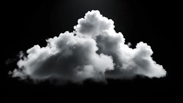 Single cloud formation floating in deep space against black background