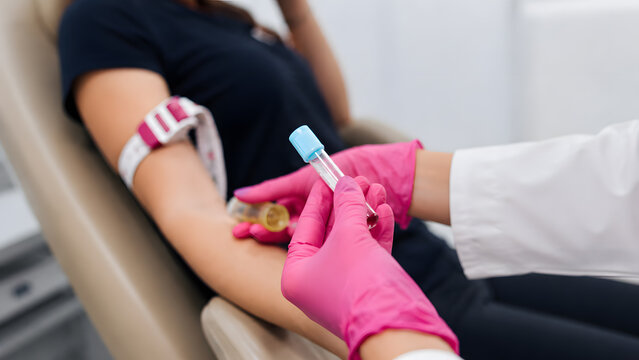 Blood draw procedure in medical clinic