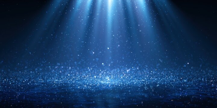 Blue sparkle glitter blurred background. Glittering sequins wall. Blank empty textured effect. Creative bright vibrant navy color backdrop. Shiny lights wallpaper ads, gifts wrap, web design. Banner