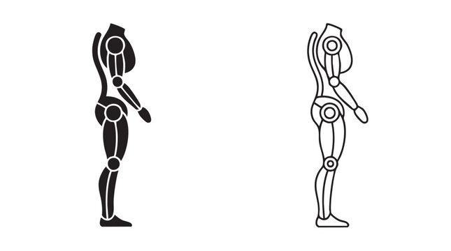 exoskeleton suit vector icon set. futuristic design
