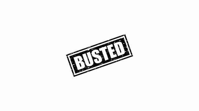 Busted rubber stamp impression with grunge texture isolated on a clean white background for design
