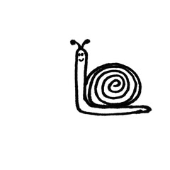 Cute Hand Drawn Snail Doodle Brush Illustration © Mahid