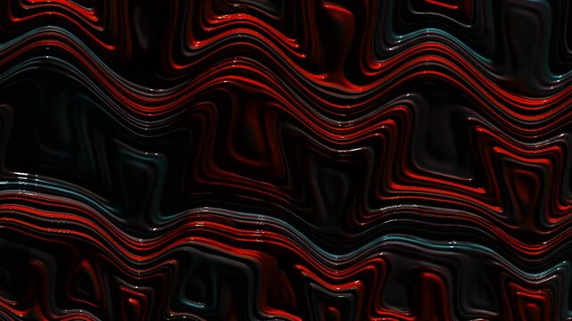 Abstract fractal background with fluid wavy patterns and colorful lines moving sideways in a smooth animation