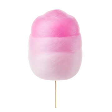 Pink cotton candy on a stick