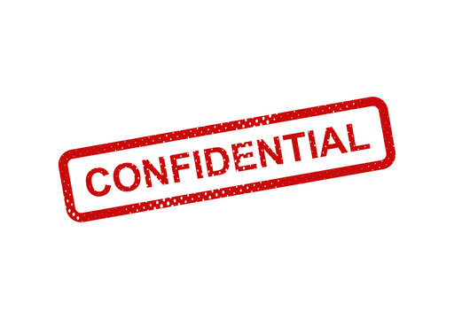 Red confidential stamp on transparent background illustration