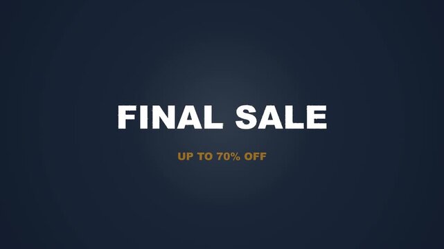 Final sale banner template with seventy percent discount text on dark blue background for retail shopping promotion