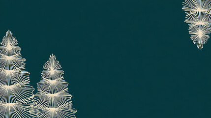 Naklejka premium festive evergreen trees on a deep teal background perfect for holiday designs