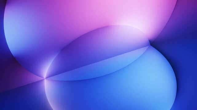 Overlapping gradient discs shifting in luminous abstract loop