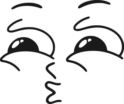 Flirty lineart vector face making kissy cheeks, creating a playful and charming expression.