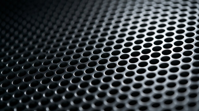 Perforated Black Metal Mesh Texture Background