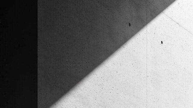 Abstract Concrete Wall with Diagonal Shadow and Light