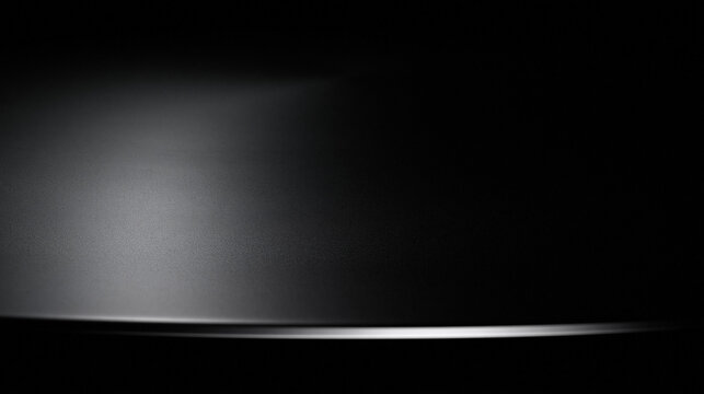 Black Matte Surface Background with Curved Light Edge