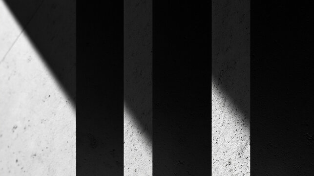 Abstract Architectural Concrete Wall with Geometric Shadow Pattern