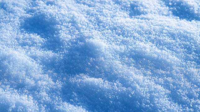 Fresh Winter Snow Texture in Cold Blue Sunlight