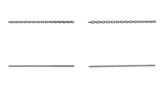 Set of four decorative black line borders and dividers for graphic design and page layout