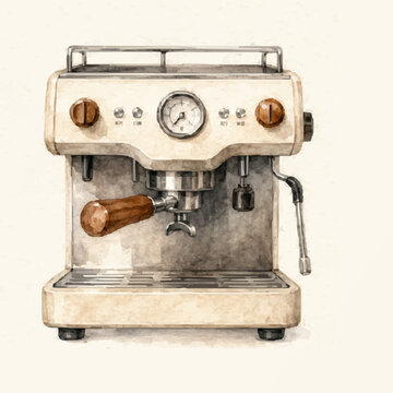 coffee maker with water color style