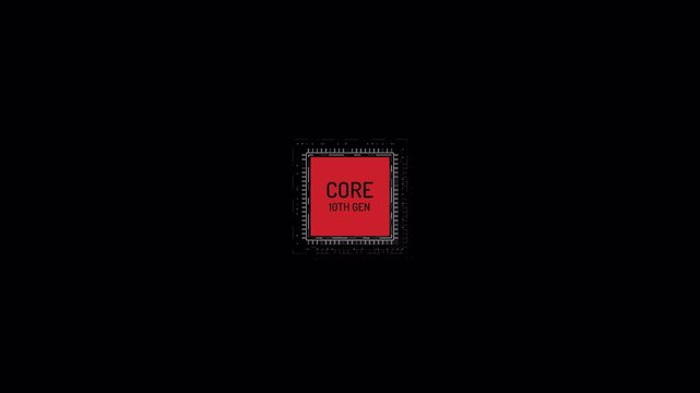 Minimalist square red logo animation on solid black background.