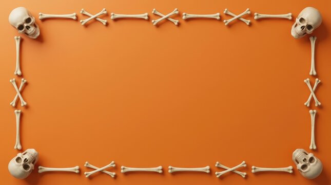 Skull and bones decorative frame illustration