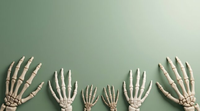 Skeletal hands waving in sequence
