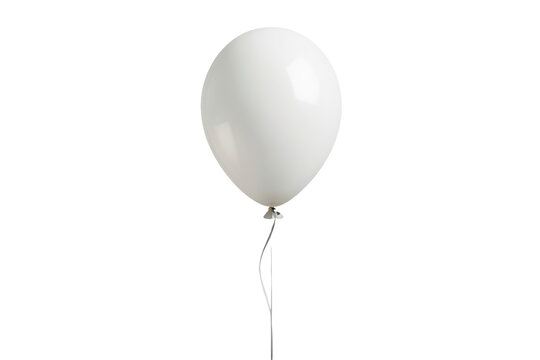 Single white helium balloon with thin string