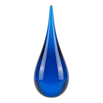 Blue water droplet icon in 3d style