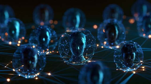 An AI-driven network linking users worldwide, showcasing advanced technology to enable smooth interaction and data exchange in a cutting-edge digital environment.