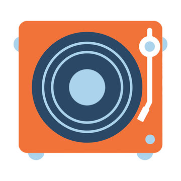 Vinyl record player turntable icon graphic design