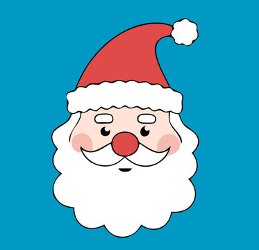 Santa claus cartoon face happy holiday character