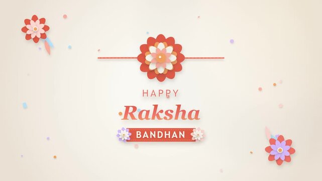 Beautiful paper cut style greeting card design for the Indian traditional festival of raksha bandhan with decorative floral elements